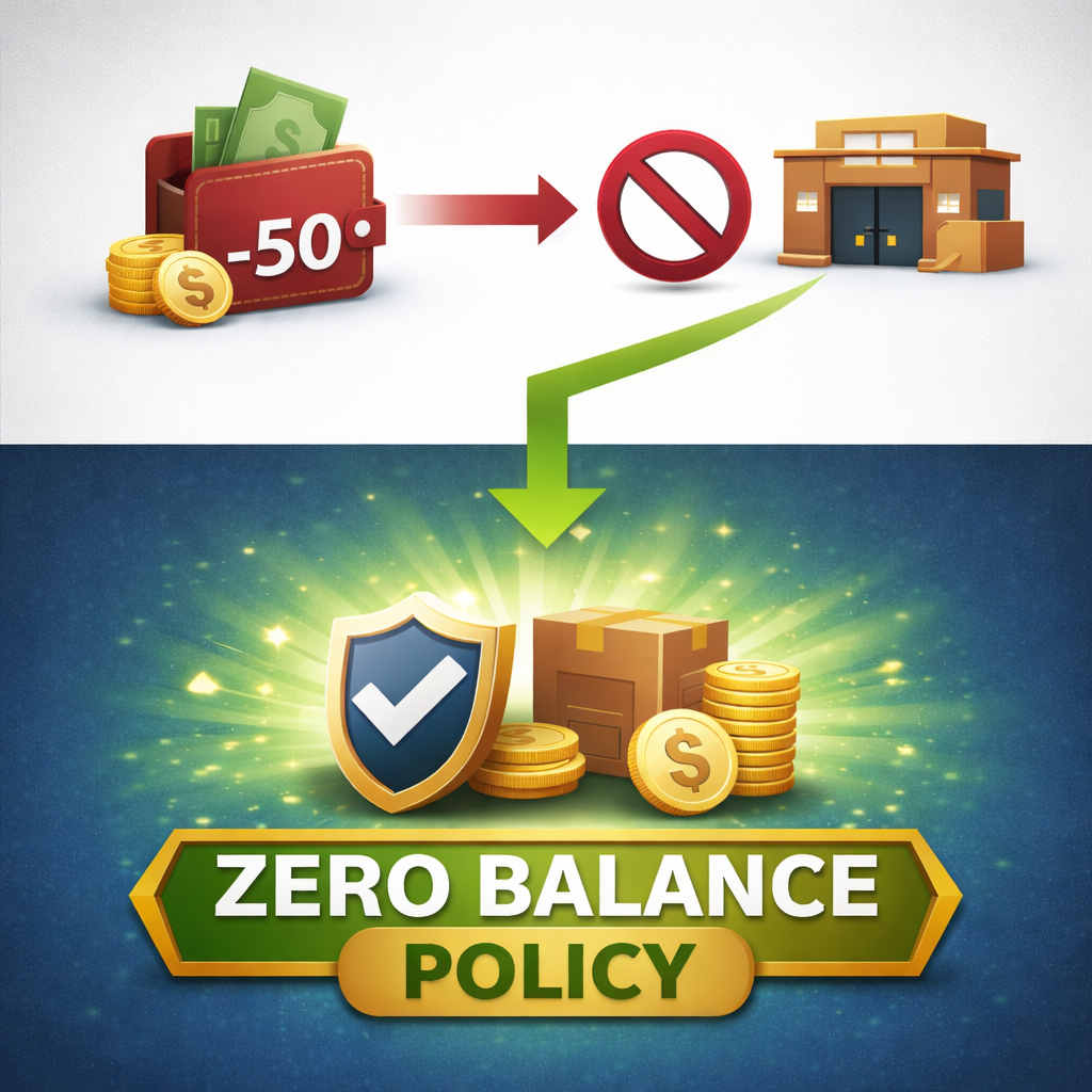 🔒 Important Update: Zero Balance Policy